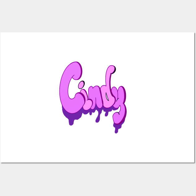 Top 10 best personalised gifts Cindy purple drips personalised personalized  custom name Cindy Wall Art by Artonmytee